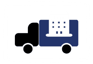 Icon for Apartment Movers, illustrated by a truck carrying an apartment building
