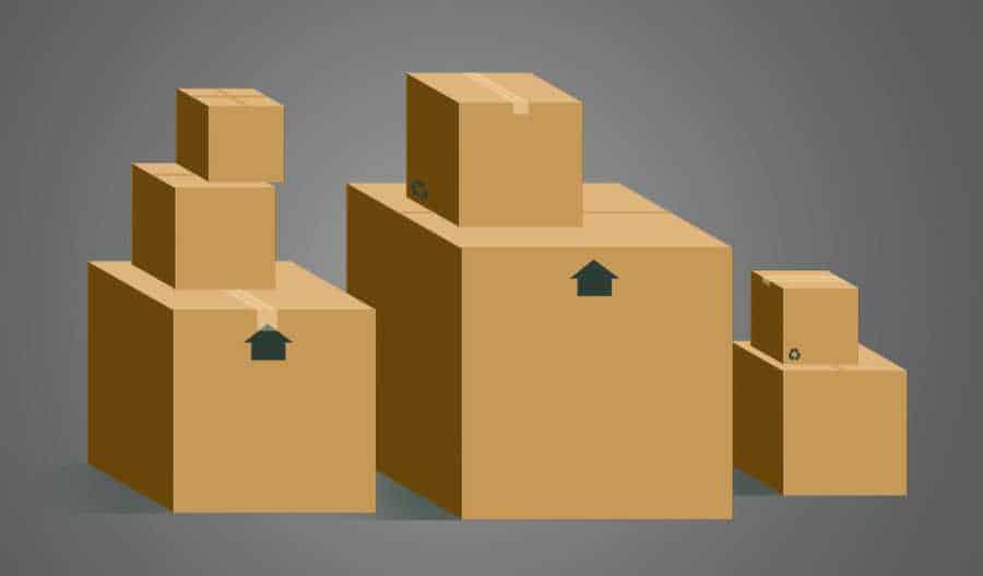 Illustration of packing boxes