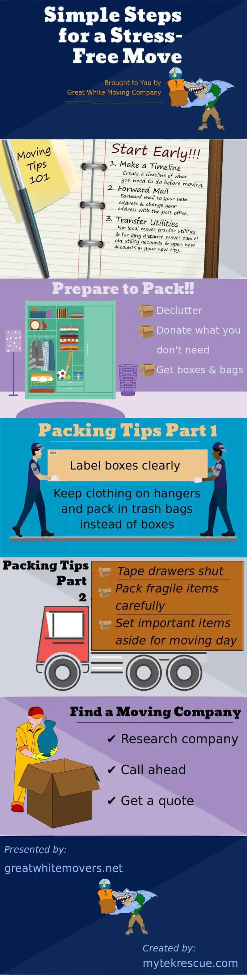 Infographic Tips For A Stress Free Move Great White Moving