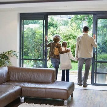 Family in new home