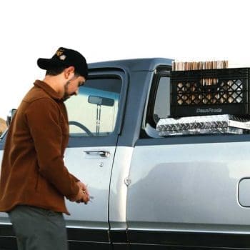 Man loading items into a pickup to take to Goodwill