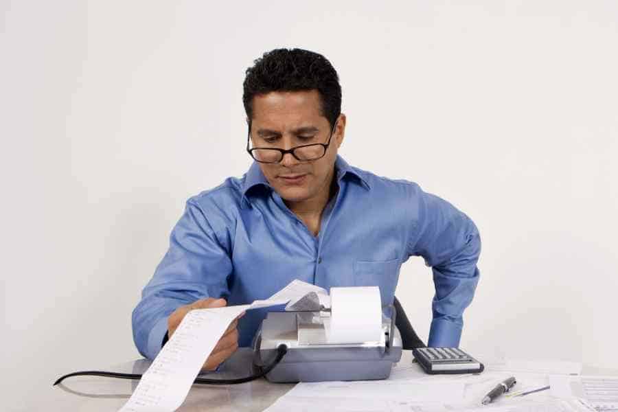 Man calculating finances