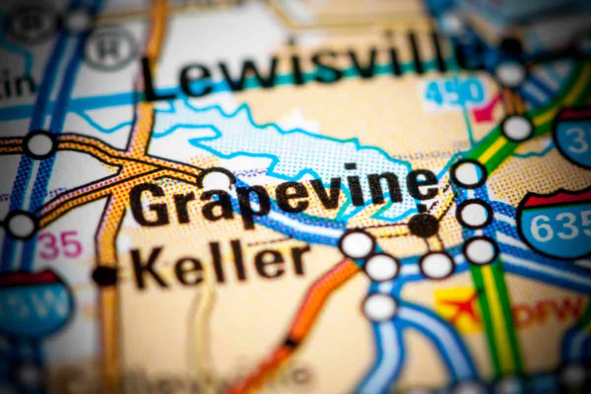 grapevine texas on the map