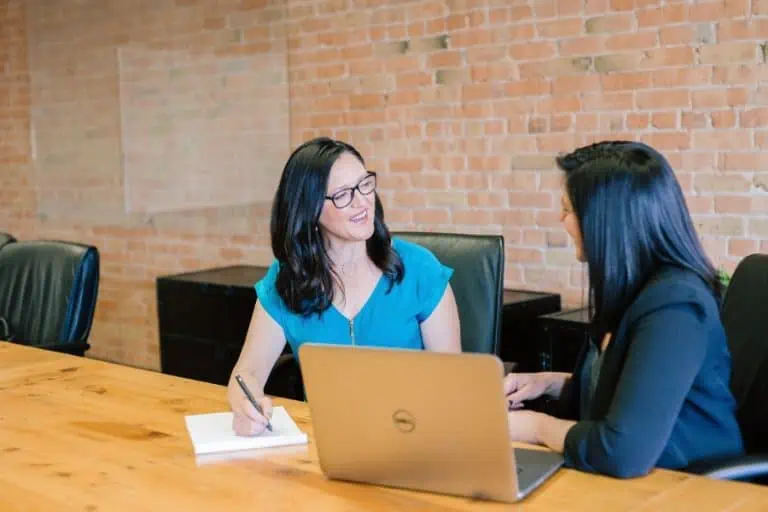 employees having a conversation