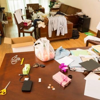 cluttered home